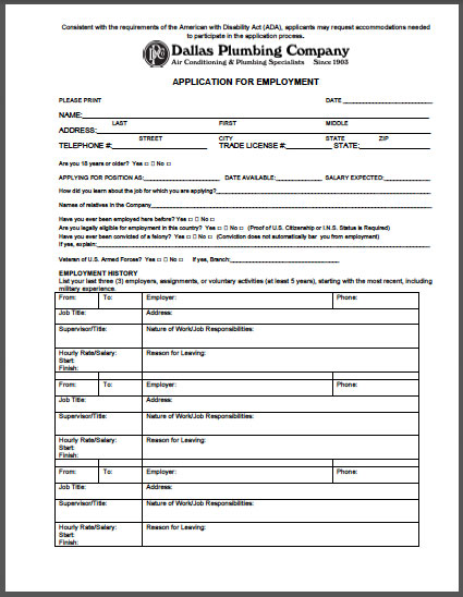 Employment Application